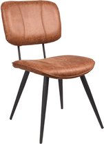 Nancy's Eetkamerstoel Fos - Leder - Stoel - Eetkamerstoelen - Cognac - 49 x 87 x 60 cm