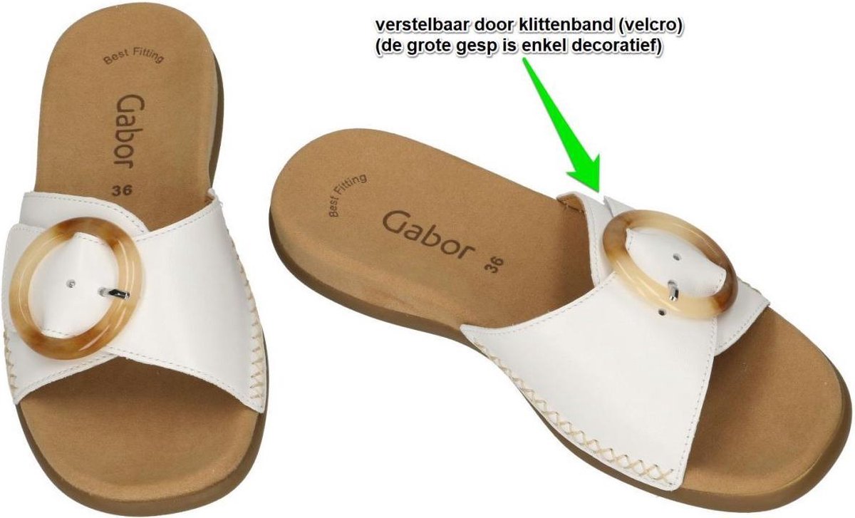 Gabor -Dames - wit - slippers & muiltjes - maat 38 | bol.com