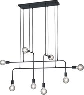LED Hanglamp - Nitron Conar - E27 Fitting - Rechthoek - Mat Zwart - Aluminium