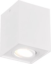 LED Plafondspot - Nitron Bisqy - GU10 Fitting - 1-lichts - Vierkant - Mat Wit - Aluminium