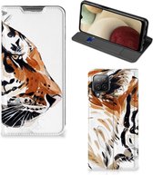 Telefoon Hoesje Geschikt voor Samsung Galaxy A12 Hoesje met Tekst Tiger