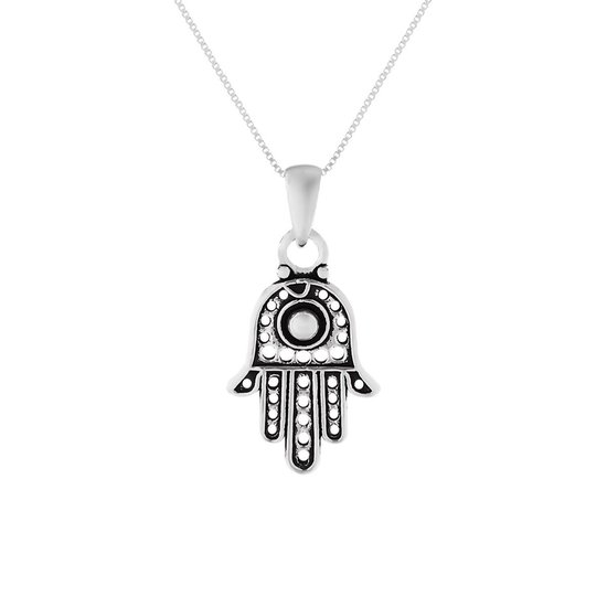 Foto: Ketting dames zilveren ketting hamsa handje