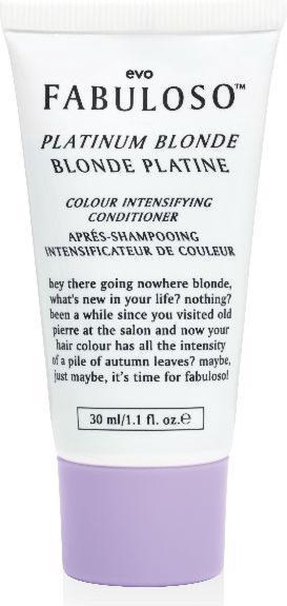 Evo Fabuloso Platinum Blonde Colour Intensifying Conditioner 30 ml - Conditioner voor ieder haartype