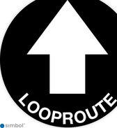 Simbol - Vloerstickers Looproute met Pijl - Corona Stickers - Anti-Slip - Formaat ø 30 cm.