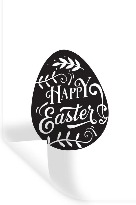 Muursticker Pasen 2 - Pasen quote Happy Easter in ei - 20x30 cm -  zelfklevend... | bol.com