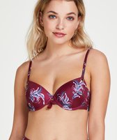 Hunkemöller Dames Badmode Voorgevormde beugel bikinitop Tropic glam  - Rood - maat C75