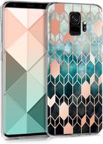 kwmobile telefoonhoesje voor Samsung Galaxy S9 - Hoesje voor smartphone in blauw / roségoud - Glory design