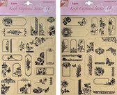 Joy!Crafts / Kraft Chipboard Stickers A4 / 42 Kraft Stickers in verschillende bloemen en vlinders Designs