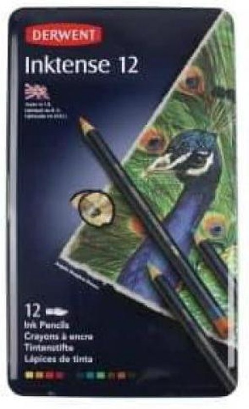Derwent - Inktense Pencil Tin of 12 Pencils