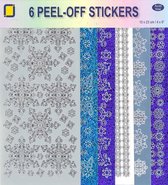 Peel-off stickers 6-packs Snowflake designs