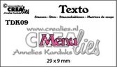 Crealies Texto snijmal Menu