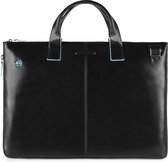 Piquadro Blue Square Expandable Slim Computer Bag 15.6 Black