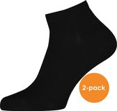 FALKE Happy heren enkelsokken (2-pack) - zwart - Maat: 39-42