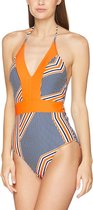 Cabana Life UV beschermend Badpak Dames Gestreept - Oranje/Blauw - Maat 42 (L)