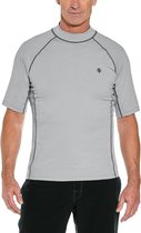 Coolibar - UV-beschermend zwemshirt korte mouwen heren - Mercury grijs - maat L