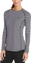 Coolibar - UV Zwemshirt voor dames - Longsleeve - Hightide - Zwart/Wit - maat M