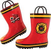 Stephen Joseph - Regenlaarzen voor jongens - Brandweer - Rood - maat 24EU