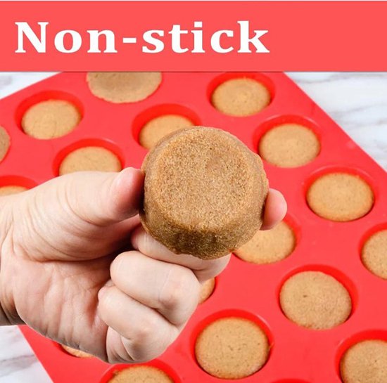 24 stuks Siliconen Mini Muffin Bakvorm ⌀ 5 cm- Cupcakes - 24 stuks - Blauw - cupcake vormpjes - Rood - Merkloos