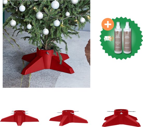 vidaXL Kerstboomstandaard 55 5x55 5x15 cm rood Kerstboomvoet Inclusief Onderhoudsset