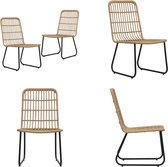 vidaXL Chaises de jardin 2 pièces Poly rotin Couleur chêne - Chaise de jardin - Chaises de jardin - Chaise d'extérieur - Chaises d'extérieur