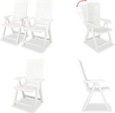 vidaXL Chaises de jardin 2 pcs réglables Plastique Blanc - Chaise de jardin - Chaises de jardin - Chaise de Jardin - Chaises de Jardin