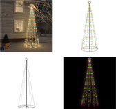 vidaXL Kegelkerstboom 310 LED's 100x300 cm meerkleurig - Kegelkerstboom - Kegelkerstbomen - Kerstboom - Kegelboom