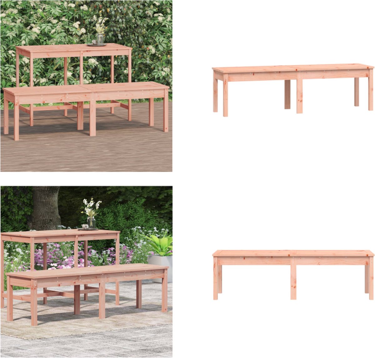 VidaXL Tuinbank 2-zits 159-5x44x45 cm massief douglashout Tuinbank Tuinbanken Parkbank Tuinzetel