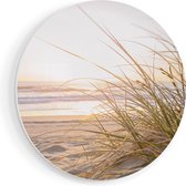 Artaza Forex Muurcirkel Strand En Duinen Tijdens Zonsondergang - 50x50 cm - Klein - Wandcirkel - Rond Schilderij - Muurdecoratie Cirkel