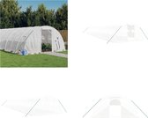 Bol.com vidaXL - Tuinkas - met - stalen - frame - 72 - m² - 18x4x2 - m - wit aanbieding