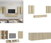 vidaXL 6-delige Tv-meubelset spaanplaat sonoma eikenkleurig - Tv-kastenset - Tv-kastensets - Tv-kasten - Tv-meubelset