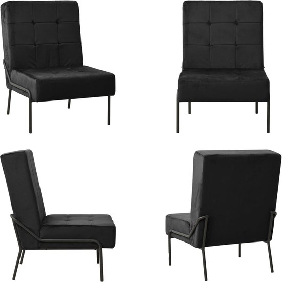 vidaXL Fauteuil relax 65x79x87 cm Velours Noir - Fauteuil relax - Fauteuils relax - Fauteuil - Fauteuils