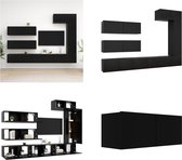 vidaXL 7-delige Tv-meubelset spaanplaat zwart - Tv-kastenset - Tv-kastensets - Tv-kasten - Tv-meubelset
