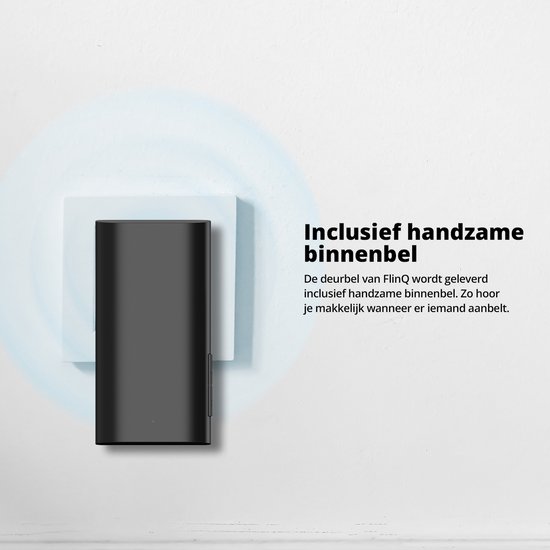 FlinQ Slimme Deurbel - Deurbel Draadloos - Deurbel met Camera - Incl Gong - 1080P HD - Zwart — afbeelding 5