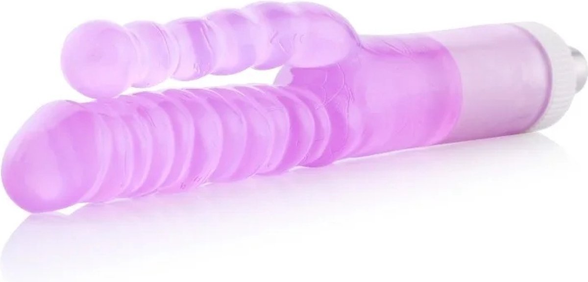 Goedkoopste Dubbele geribbelde 3XLR dildo voor voor Auxfun Basic Seksmachine