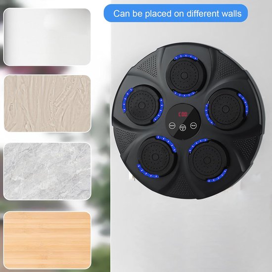 Boxmaschine mit Musik Smart Bluetooth Music Boxing Machine 9 Modi und 18 Geschwindigkeiten Einstellbare Wandmontierte Boxmaschine Intelligente Musik Boxmaschine mit Boxhandschuhen für Zuhause, Indoor