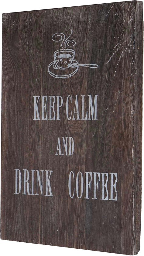 Wandbord Koffie, decoratief houten bord, shabby-look vintage 40x30cm