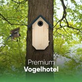 Premium nestkast voor mezen, koolmezen, beschermt tegen species en nesten, weerbestendig en geschroefd, afmetingen NABU-conform, vogelhuis om op te hangen voor mezen, 32 mm