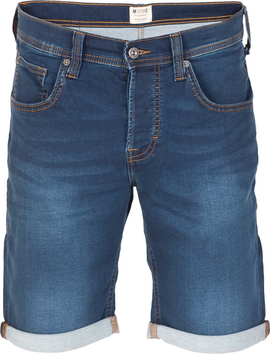 Mustang Heren Short Broeken Chicago Real X regular/straight Fit Blauw Volwassenen Korte Jeans Broek Bermuda