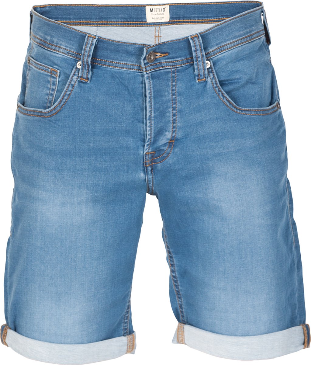 Mustang Heren Short Broeken Chicago Real X regular/straight Fit Blauw W 40 Volwassenen Korte Jeans Broek Bermuda