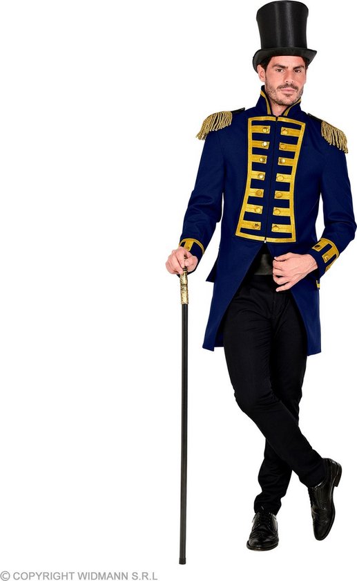 Widmann - Piraat & Viking Kostuum - Deftige Franse Parade Jas Blauw Man - Blauw - Medium - Carnavalskleding - Verkleedkleding