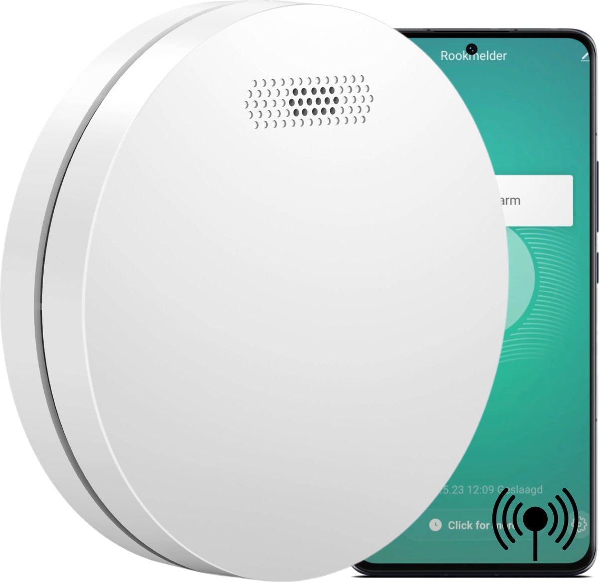 Aroha Smart Connect & Link Rookmelder - 10 jaar batterij - Slimme & koppelbare rookmelder met WiFi - Smart brandmelder met app Tuya & Smartlife - Draadloos koppelbaar