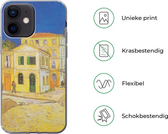 Coque iPhone 12 mini - La maison jaune - Vincent van Gogh - Coque en Siliconen téléphone