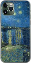 Geschikt voor iPhone 11 Pro hoesje - De Sterrennacht - Vincent van Gogh - Siliconen Telefoonhoesje