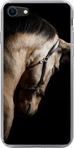 Geschikt voor iPhone SE 2020 hoesje - Paarden - Halster - Zwart - Siliconen Telefoonhoesje