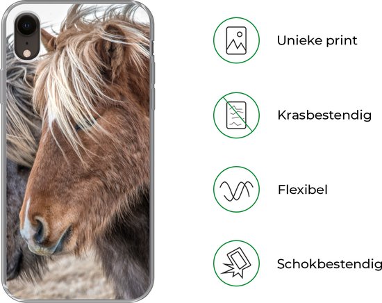 Coque iPhone XR - Paarden - Nature - Macro - Coque de téléphone en Siliconen