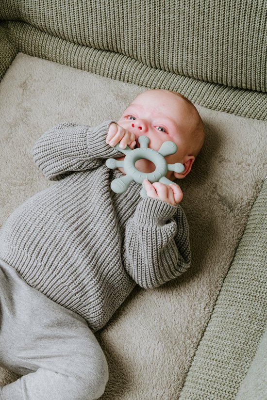 Baby's Only Siliconen baby bijtring - Bijtspeeltje blossom - Oud Roze - Baby cadeau van Baby's Only — afbeelding 2