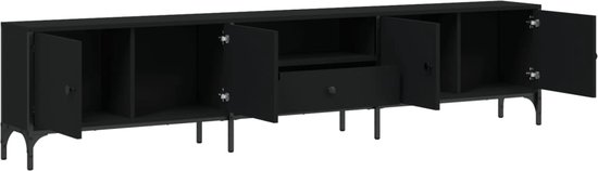 Meuble TV vidaXL - Meuble TV avec tiroir 200 x 25 x 44 cm, finition bois noir