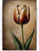 Tulp poster - Slaapkamer poster - Poster tulpen - Poster vintage - Woonkamer poster - Kantoor decoratie - 80 x 120 cm