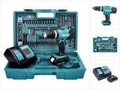 Makita DHP 453 SAX5 accu klopboormachine 18 V 42 Nm + 1x accu 2.0 Ah + lader + 101-delige accessoireset + koffer