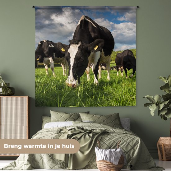 Tapisserie - Tapisserie - Vaches - Animaux - Herbe - Pâturage - Ferme - 180x180 cm - Tapisserie
